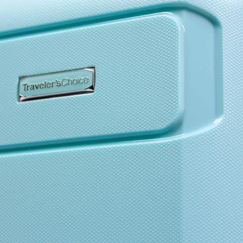 Traveler's Choice Pagosa Indestructible Hardshell Expandable Spinner Luggage, Black, 22