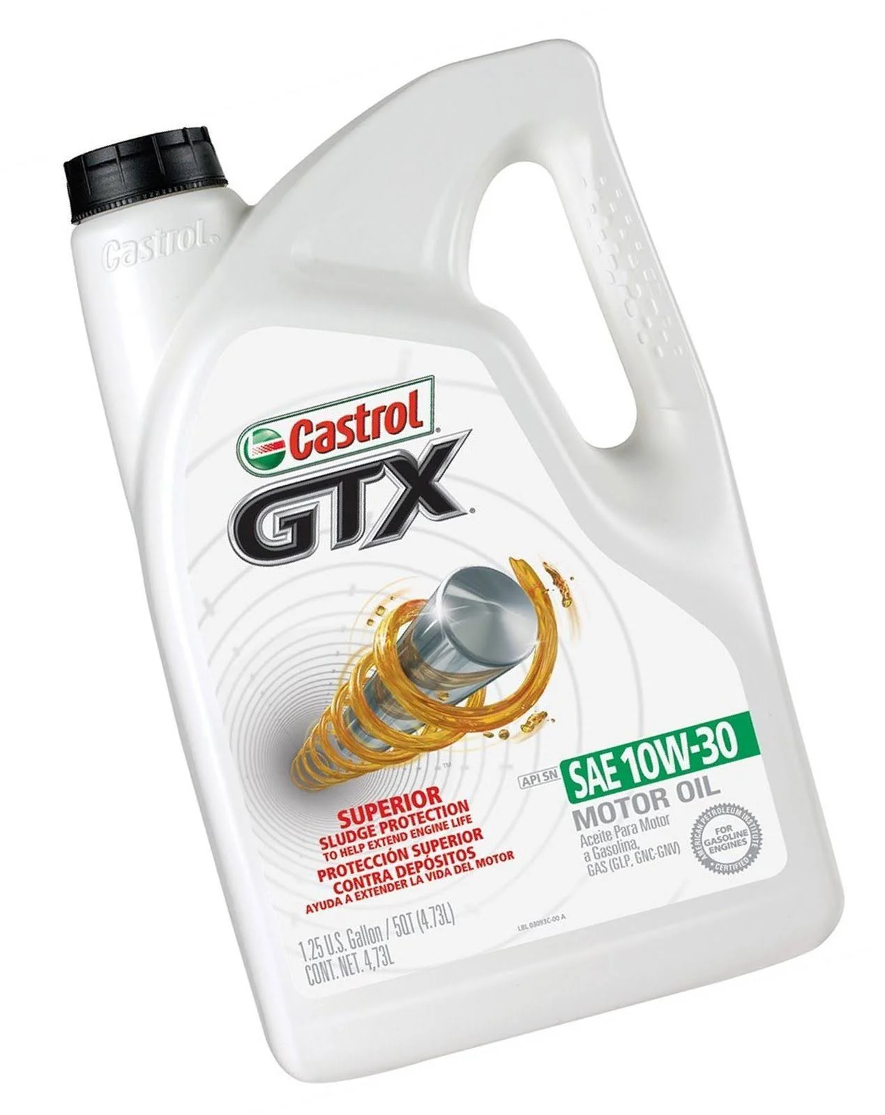 Castrol 10W-30 Conventional Motor Oil 03093 - Amber Ideal for Motorcycles and Engines - 5 Qt