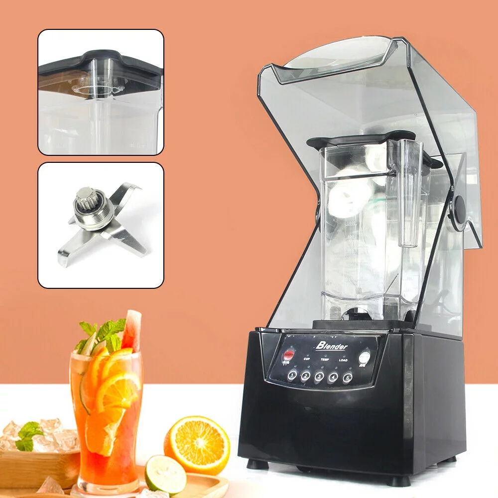 Oukaning Professional Countertop Blender Soundproof Smoothie Maker, Low Noise, Black