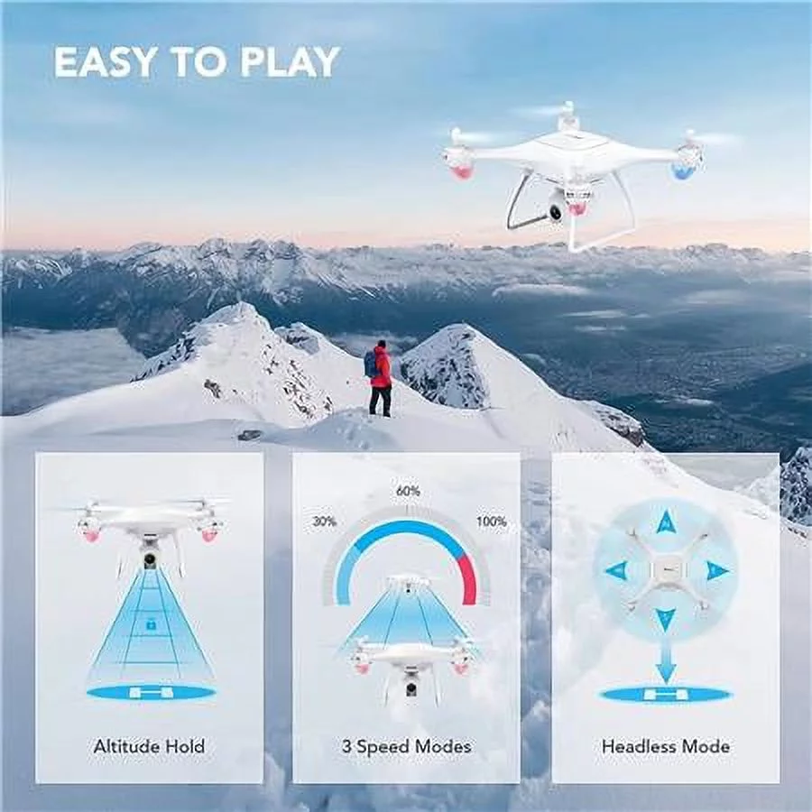 P5 FPV RC Drone with 2.7K HD Camera, Dual Batteries and Carrying Bag