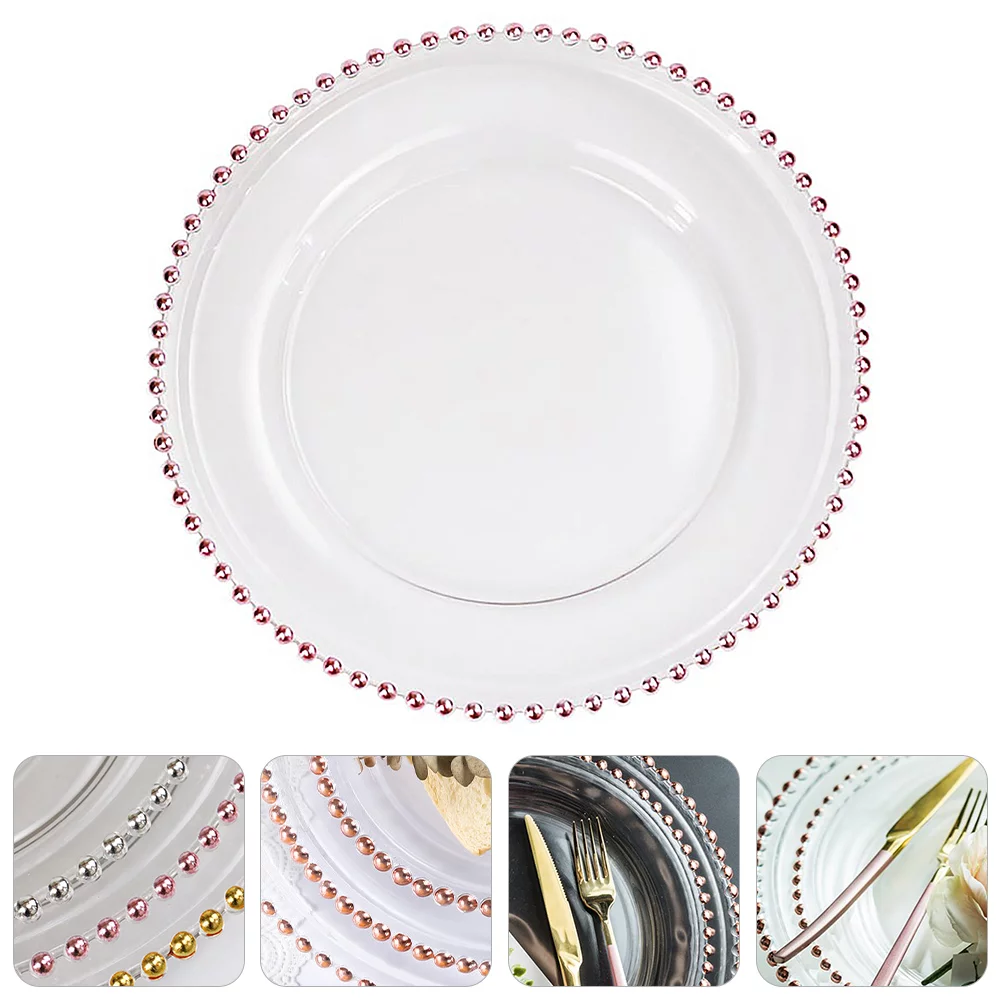 1Pc Clear Glass Dinner Plate Chic Fruit Steak Plate Western Dessert Tray (27)