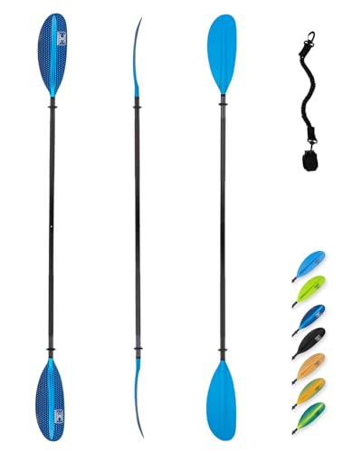 OCEANBROAD Kayak Paddle 86in/218cm, 90.5in/230cm, 95in/241cm Alloy Shaft Kayaking Boating Canoeing Oar with Paddle Leash