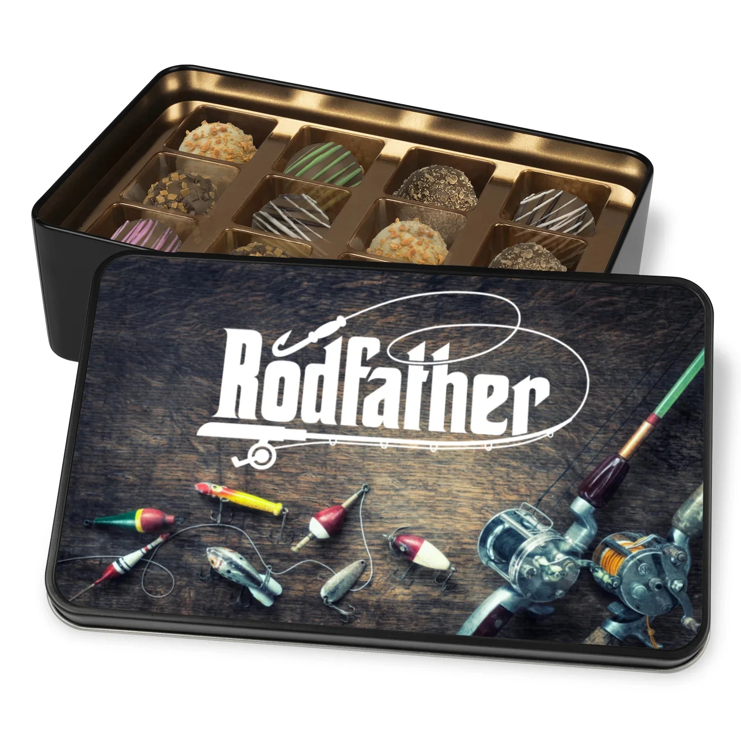Fathers Day Gift - Artisan Homemade Chocolate Truffles - Chocolate Gift Box - Fishing Dad Gift