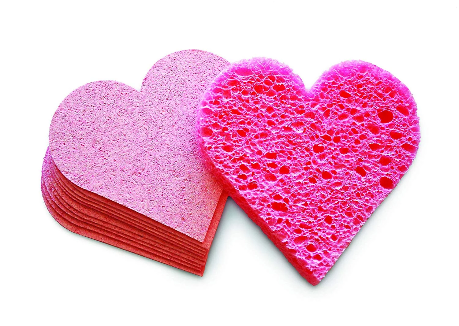 Intrinsics Pink Heart Compressed Cellulose Sponges For Facial Cleansing - 2.5