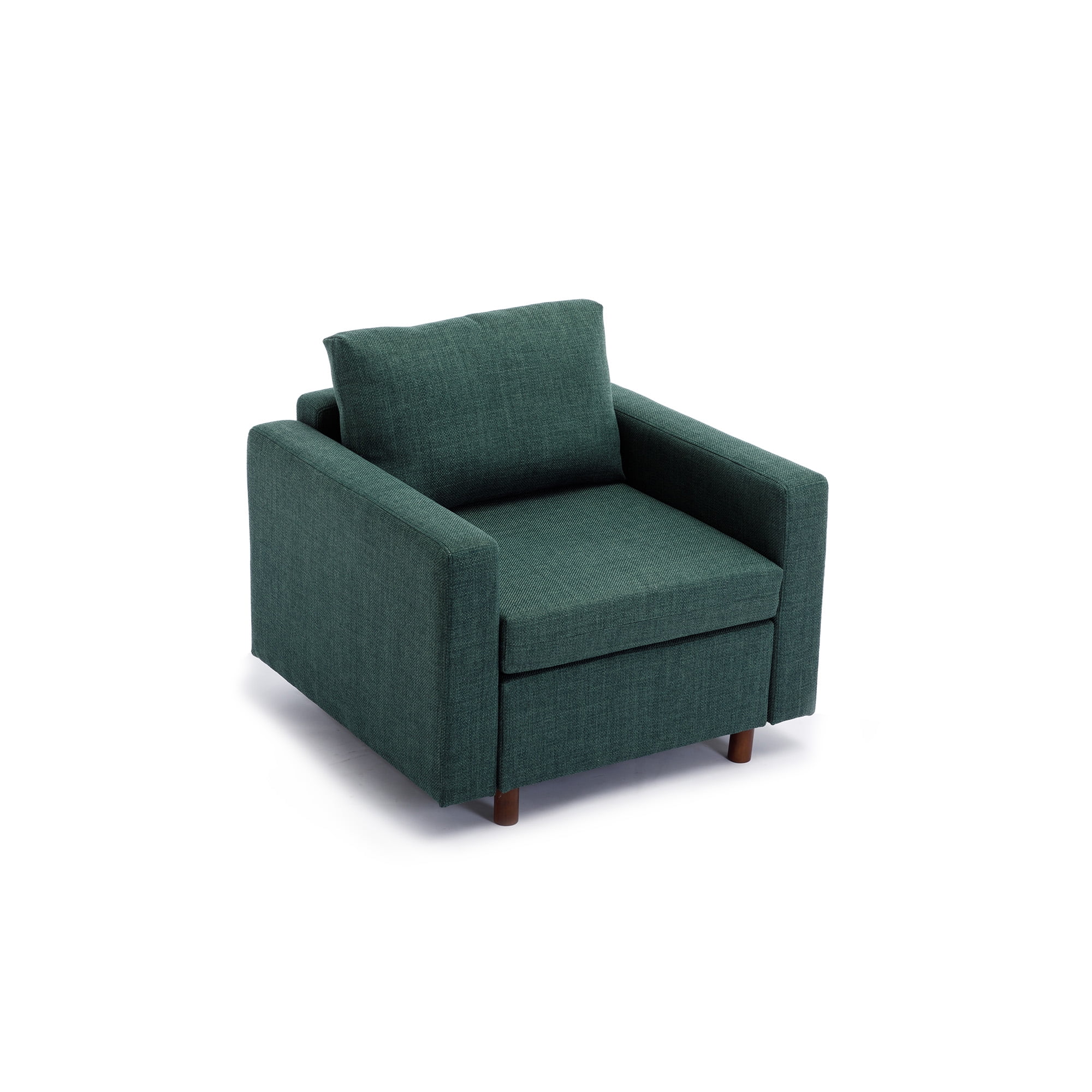 Dcenta Single Seat Module Sofa Sectional Couch,Cushion Covers Non-removable and Non-Washable,Green