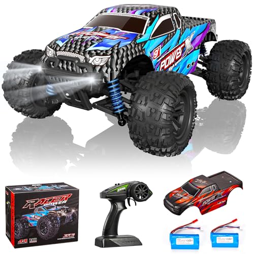 Remote Control Car, 1:16 Scales High Speed 4WD RC Cars for Adults Kids 40+KMH,All Terrains Off Road Waterproof RC Monster Truck,Fast 2.4GHz RC Cars for Boys Age 8-12,2 Batteries for 45Min Play