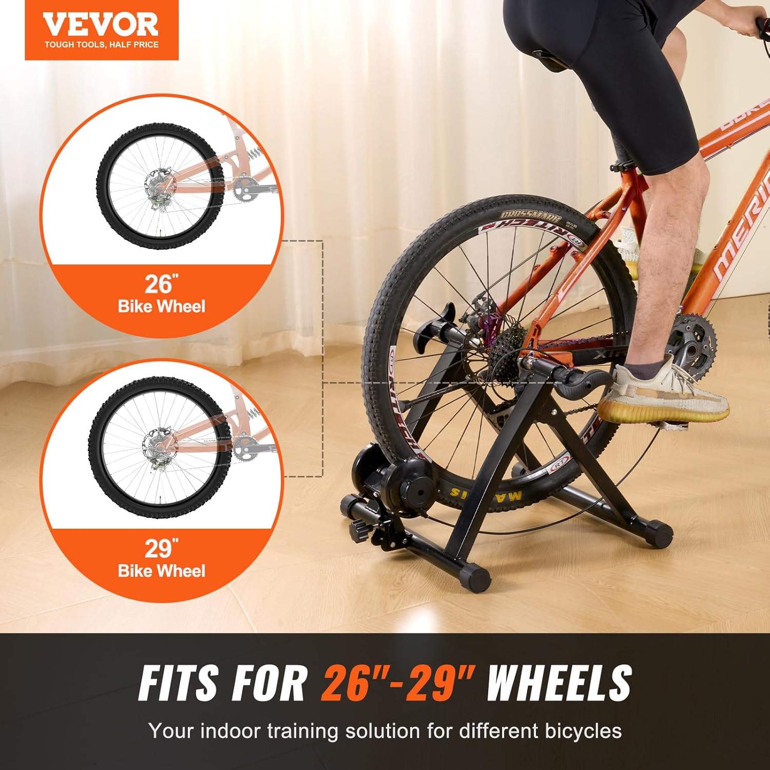 VEVOR Bike Trainer Stand, Magnetic Stationary Bike Stand for 26