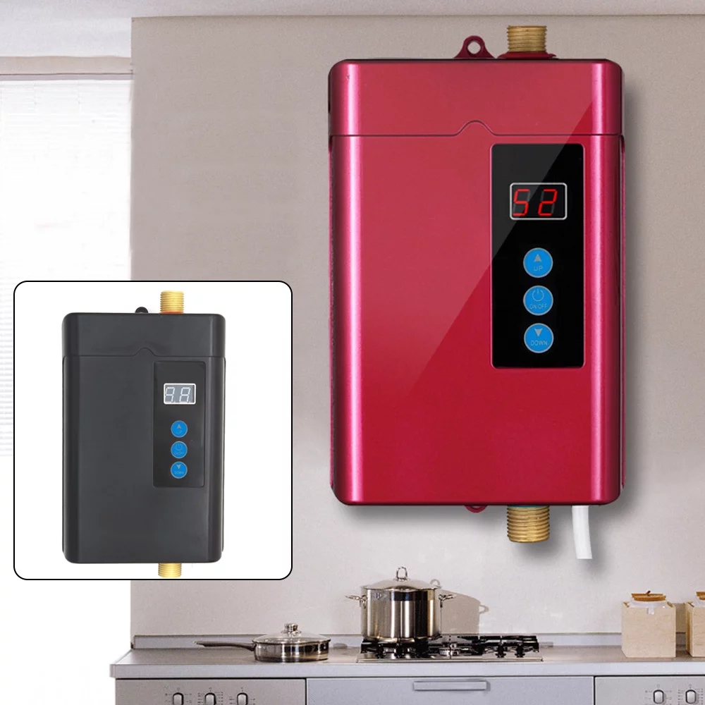 Miumaeov Electric Tankless Water Heater Instant Water Heater on Demand Smart Electric Tankless Hot Water Heater 3KW