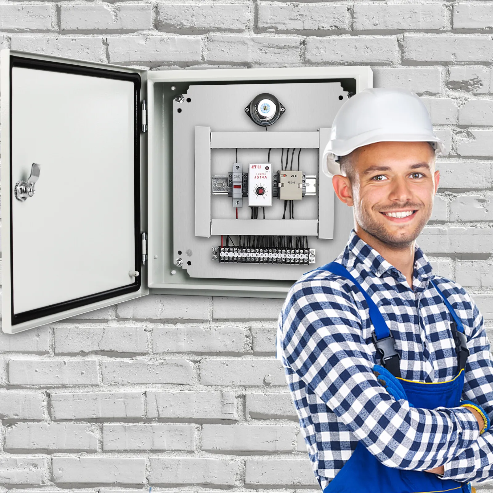 JSTUOKE 12x12x8'' Carbon Steel Electrical Enclosure Box IP66 Wall Mount Junction Box