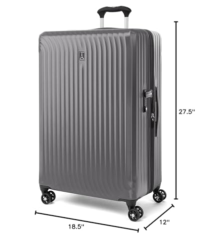 Travelpro Maxlite Air Hardside Expandable Carry on Luggage, 8 Spinner Wheels, Lightweight Hard Shell Polycarbonate Suitcase, Shadow Grey, Carry On 21-Inch