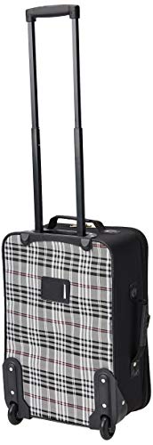 Rockland Fashion Softside Upright Luggage Set, Expandable, Black Plaid, 2-Piece (14/19)
