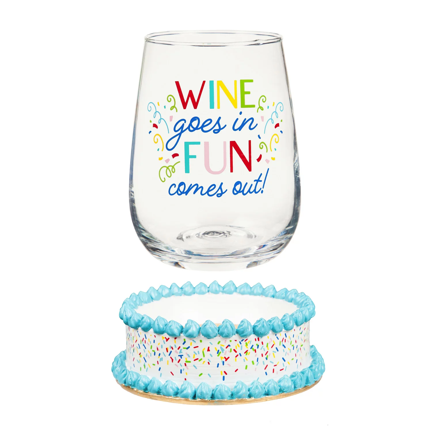 Wine Glass with Coaster Base, Wine Goes In