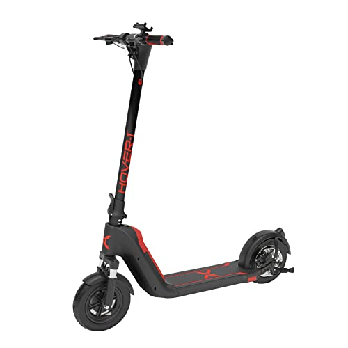 Hover-1 Helios Electric Folding Scooter, 18 MPH Top Speed, 24 Mile Range, 500 Watts Max Power, 10” Pneumatic Tires, Rear Disc Brakes, and Dual Front Suspension