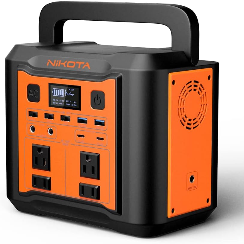 Nikota Portable Power Station 300W/296Wh Generators for Home Use Outdoor Solar Battery Generators for Camping , as Emergency Battery Cpap Supply Power Outage Supplies to Use (Solar Panel Not Included)