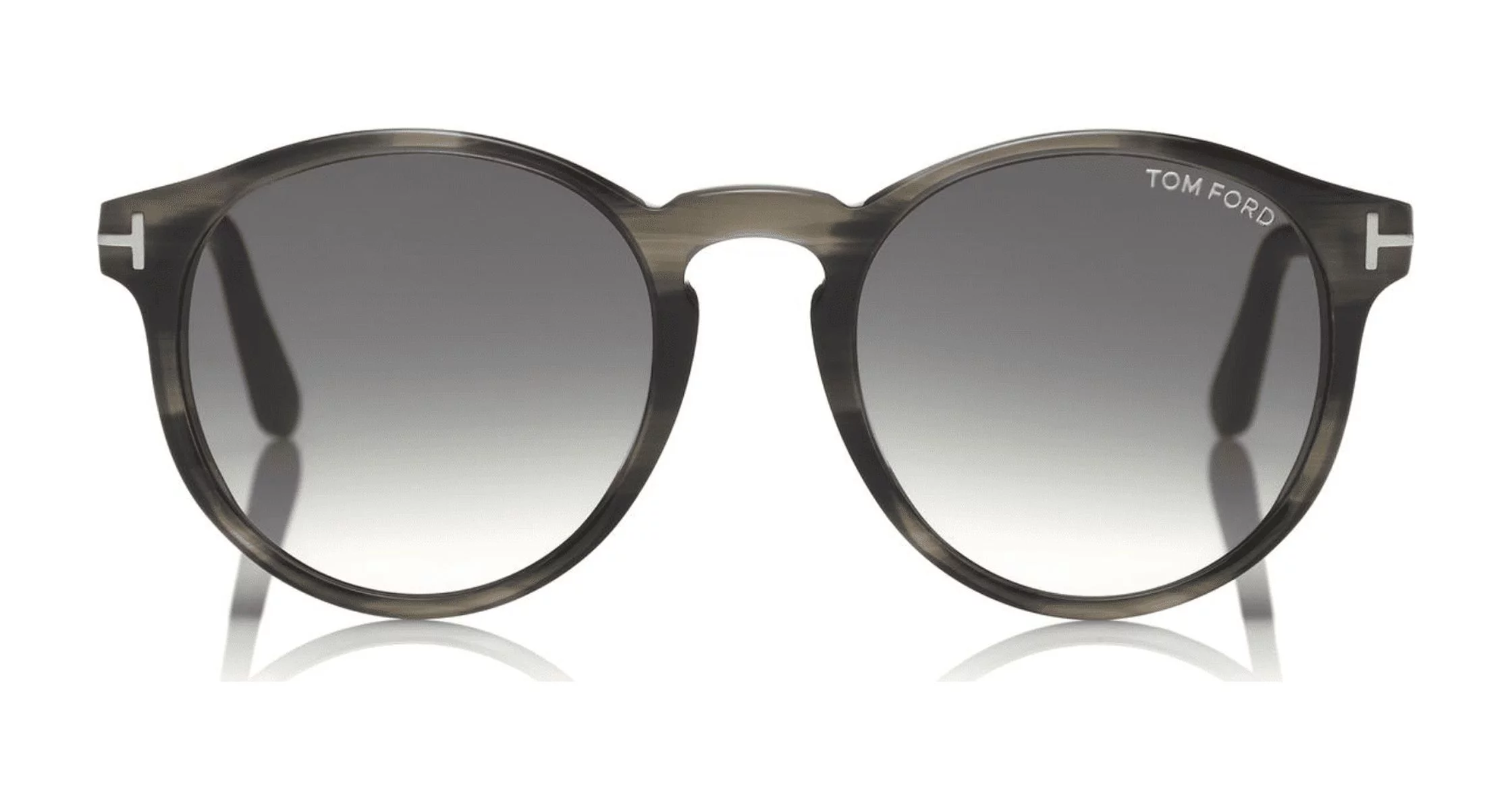 Sunglasses Tom Ford FT 0591 Ian- 02 20B Shiny Striped Grey, Palladium T Logo/ Gr