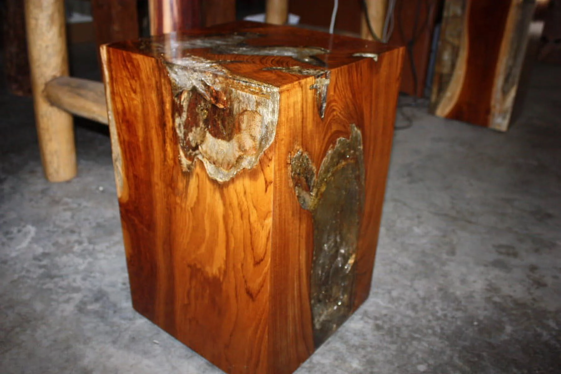 Teak Root & Resin Pedestal 18