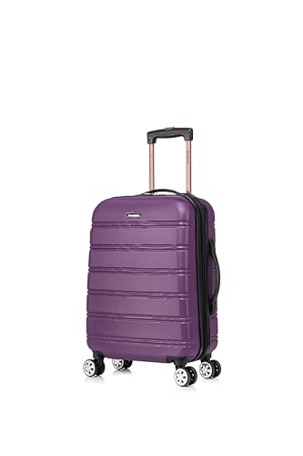 Rockland Melbourne Hardside Expandable Luggage with Spinner Wheels, 2TONENAVY, 2 Piece (20/28)