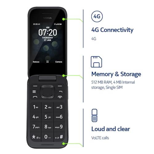 Nokia 2780 Flip | Unlocked | Universally Compatible with All Mobile Carriers | Black