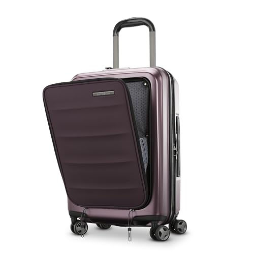Samsonite Carry-On Pro Front Pocket Hardside Expandable 21-Inch Octiv Luggage: Durable & Impact Resistant, 360° Aero Trac Spinner Wheels, Adjustable Telescopic Handle, TSA Approved Lock - Silver