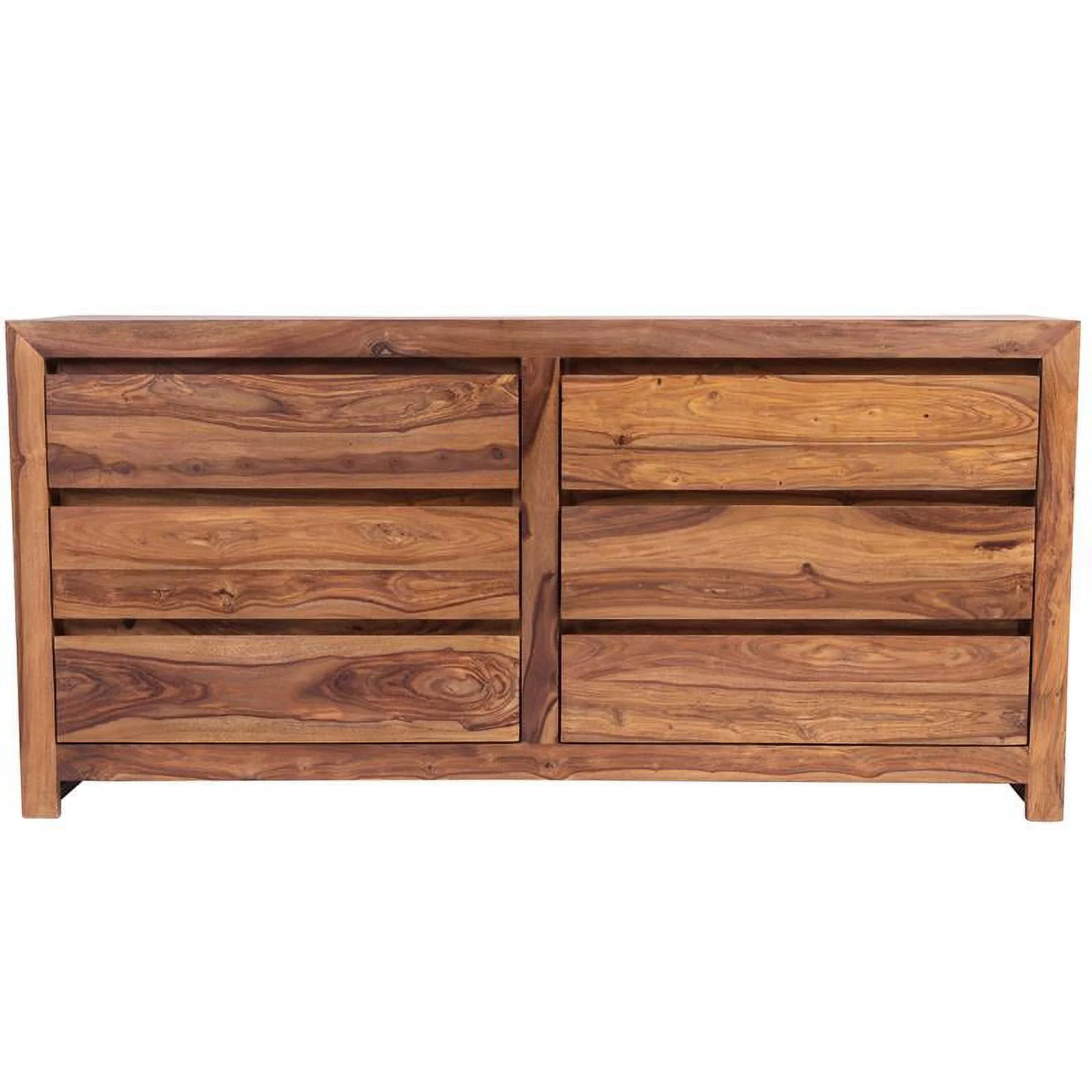 Urban Mid-Century Modern Sheesham Wood Bedroom Dresser - Natural