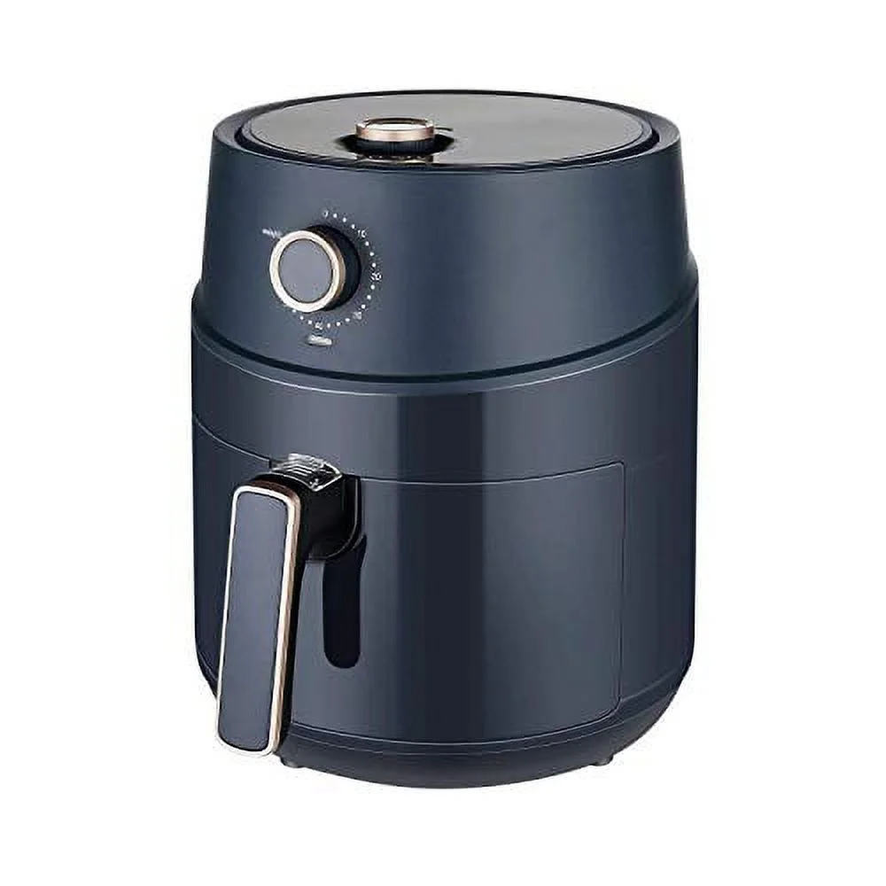 JKM 3.7 Quart Air Fryer Oven 1500W,15 E-Recipes, Control Timer&Temp Knob, Auto Shut Off, Navy Blue