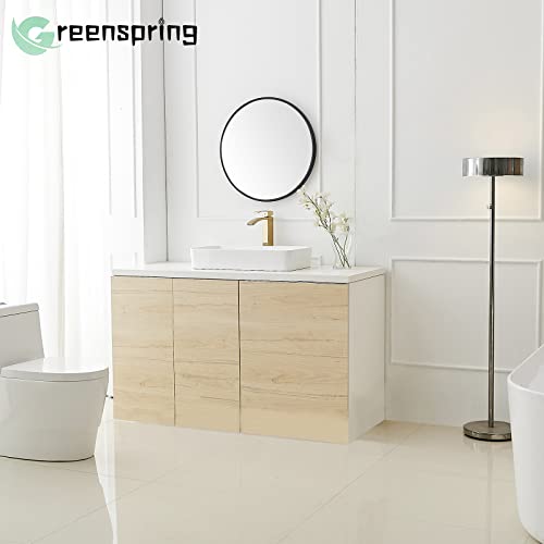 Brushed Nickel Vessel Sink Faucet, Waterfall Bathroom Faucets, Tall Spout Single Handle Single Hole Bathroom Faucets with Pop Up Drain and Without Overflow Basin Faucet Supply Line