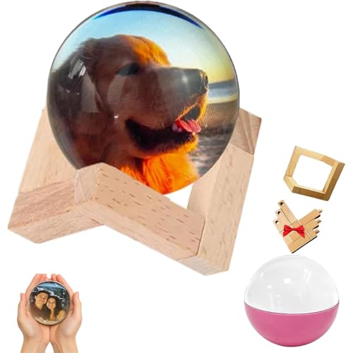 Lumiorb Wifi Crystal Ball Lamp Replaceable Photos– 3d Crystal Ball Video Player with Led Light, Personalized Digital Memory Display, Plays Ultrasound, Family Milestones & Special Moments (White)