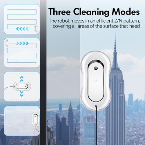 Window Cleaning Robot, Dual Direction Auto-Spray Smart Window Cleaner Robot, 2800Pa Suction Power, with AI Edge Detection, Path Planning, Deep Clean Windows, Tiles All Smooth Surfaces