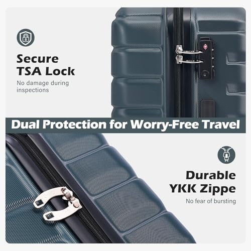 Coolife Luggage Suitcase Carry on Hardside PC+ABS Spinner TSA Lock Telescopic Handle