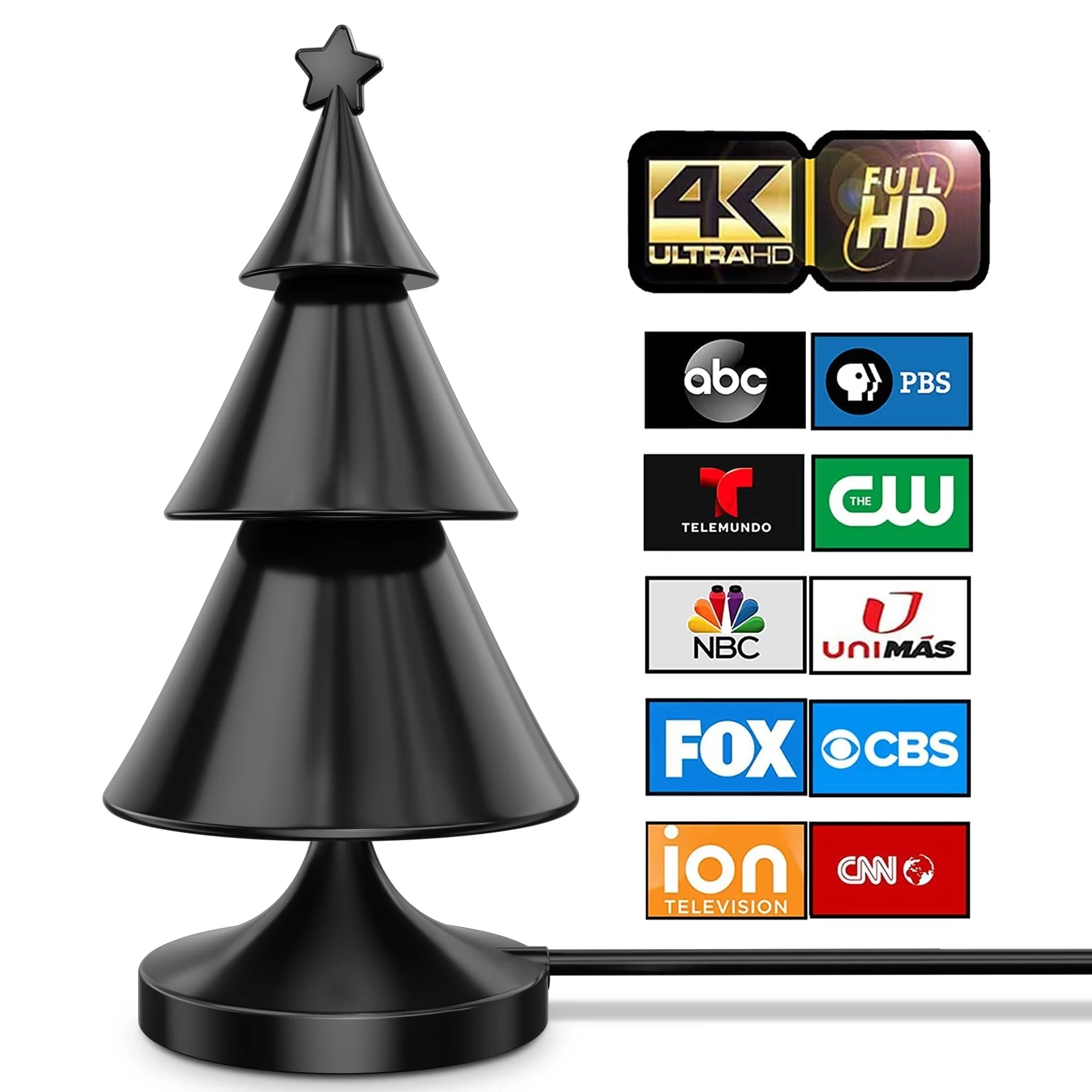 2023 Newest HD TV Antenna up 135 Miles Range-Indoor/Outdoor Antenna Support 4K 1080P All Older TV's & Smart TV, Digital Antenna with Amplifer Signal Booster -18ft Coaxial Cable