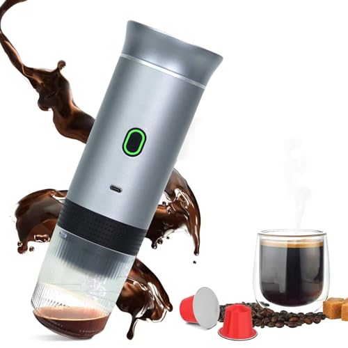 Espresso Portable 3-in-1 Capsule Coffee Maker with 7500mAh Battery, 120ml Cup Capacity, 50+ Extractions, Fast Heating & Waterproof Design【silvery】
