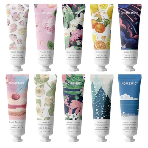 10 - Pack Hand Cream Gift Set with 10 Scents - 1 Fl Oz/30ml Travel Size Hand Lotion for Women, Moisturizing for All Skin Type