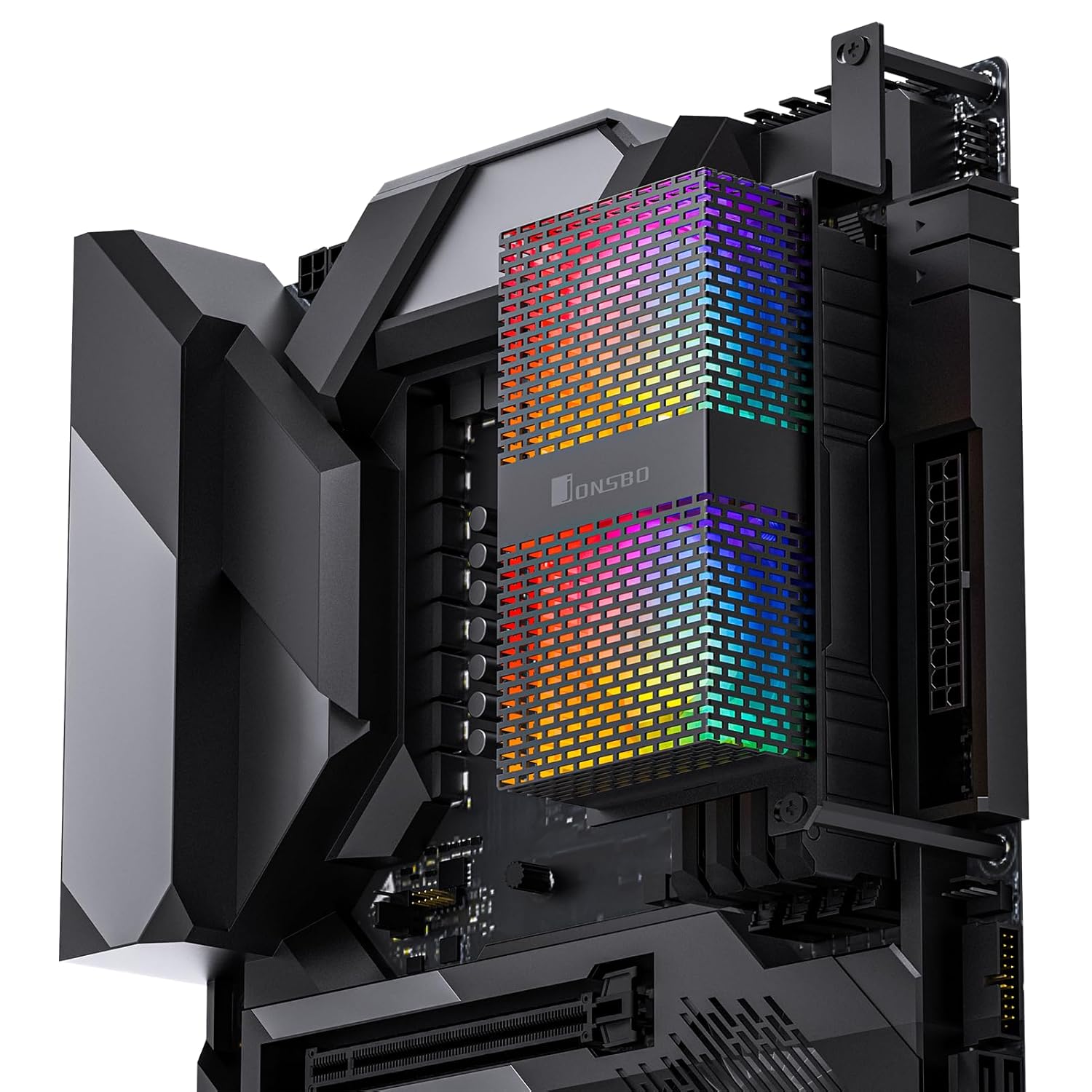 JONSBO NF-1 Black Desktop Memory Cooler, DDR5 Active Cooling,Compatible with ATX MB,Dual 5020 Fans, Addressable RGB Fan,for DDR4/DDR5, Black