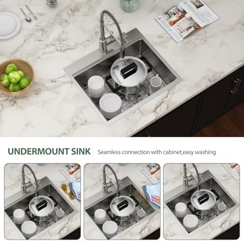 25 Inch Utility Laundry Sink Drop In 16 Gauge Stainless Steel Single Bowl Laundry Room Sink Laundry & Utility Room Kitchen Sinks 25