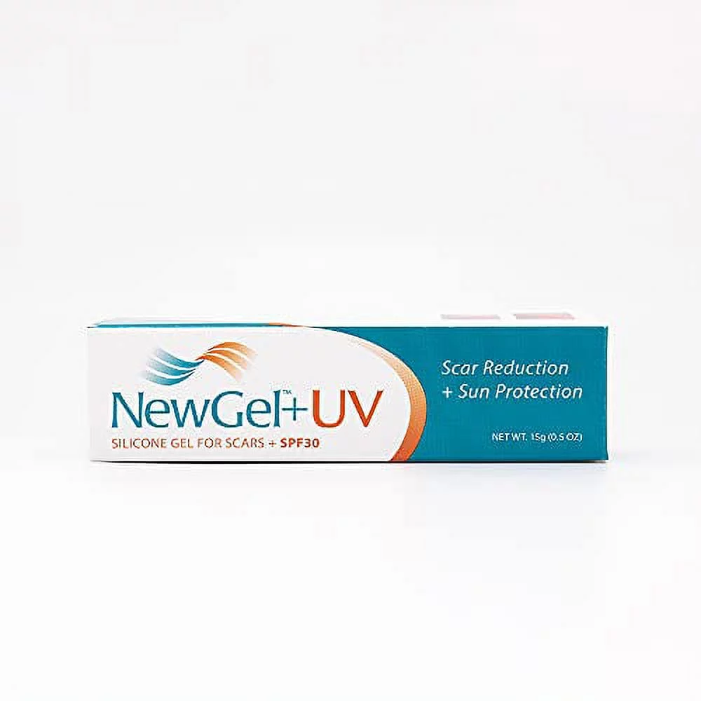 NewGel+UV Silicone Gel for Scars + SPF 30, Medical Grade Silicone with Mineral Sunscreen. 15g (0.5 oz)