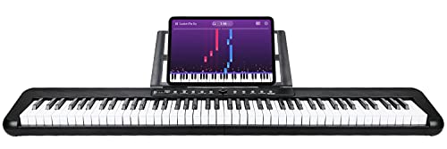 88 Key Digital Piano, Semi Weighted Electronic Keyboard Piano with Music Stand, Power Supply,Bluetooth, MIDI, for Beginner Professional at Home, Stage
