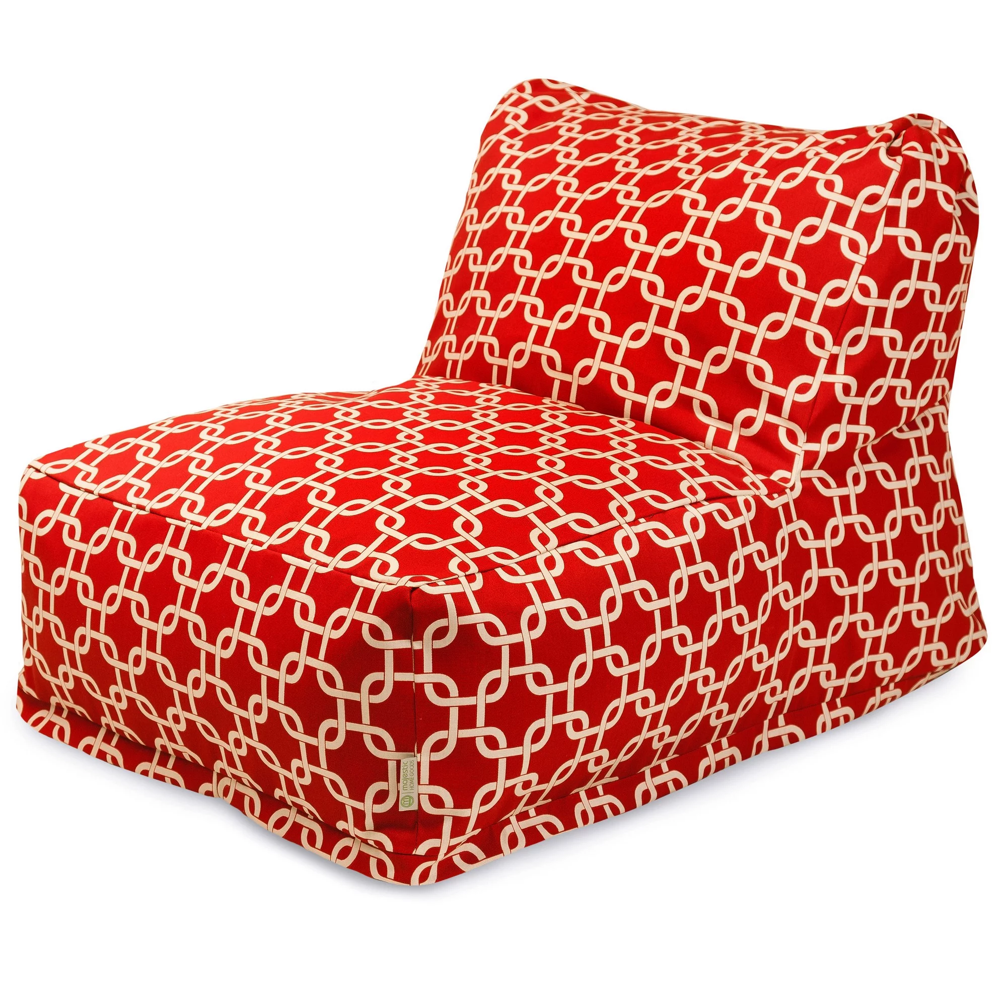 Majestic Home Goods Indoor Outdoor Red Links Chair Lounger Bean Bag 36 in L x 27 in W x 24 in H