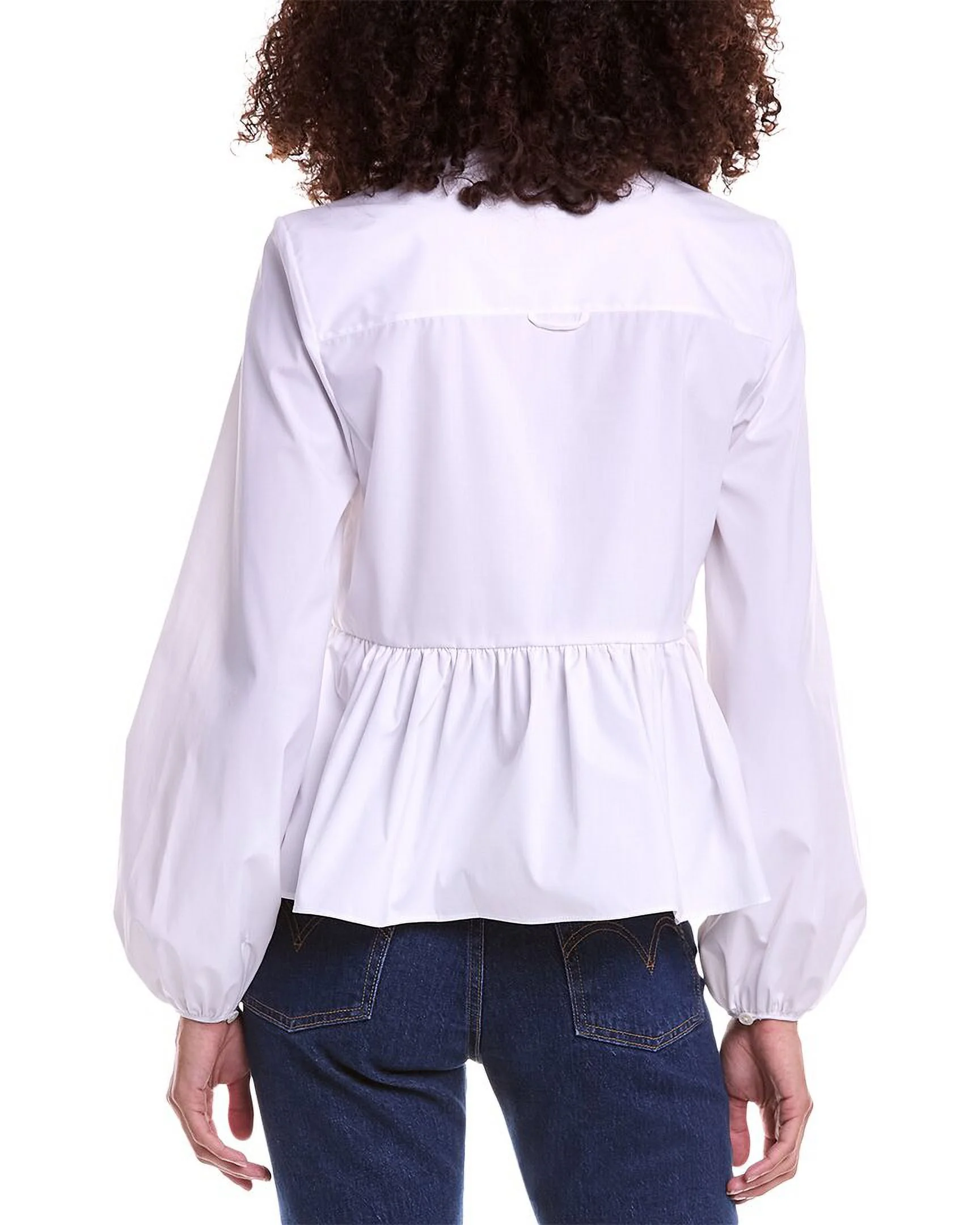 Jason Wu womens  Bib Blouse, 2, White