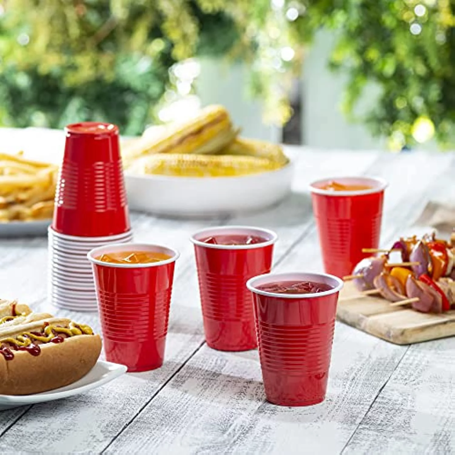 Disposable Party Plastic Cups [9 Oz.] Red Drinking Cups (Red - 240 Count)