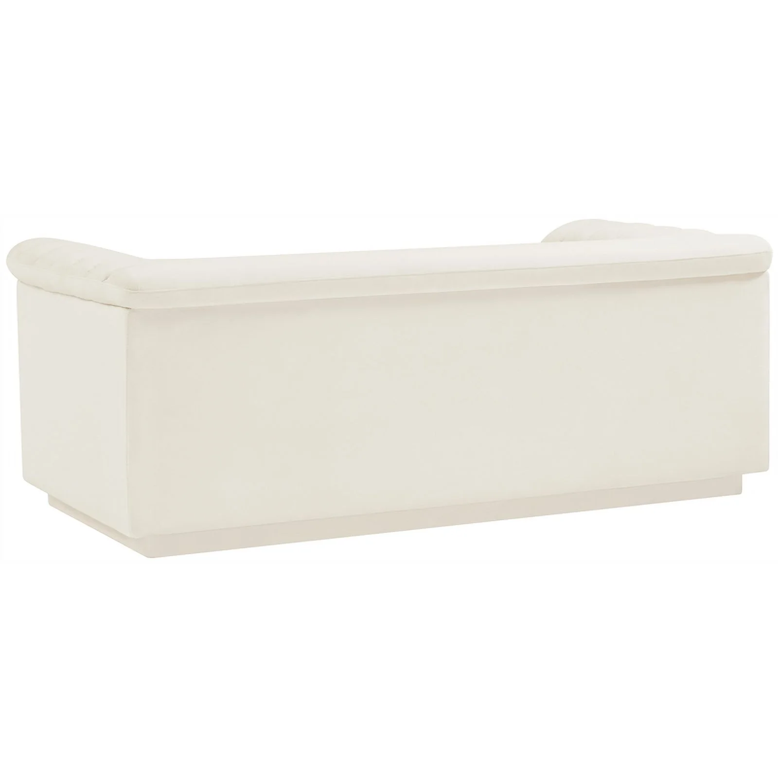 Meridian Furniture Cascade Cream Velvet Fabric Loveseat