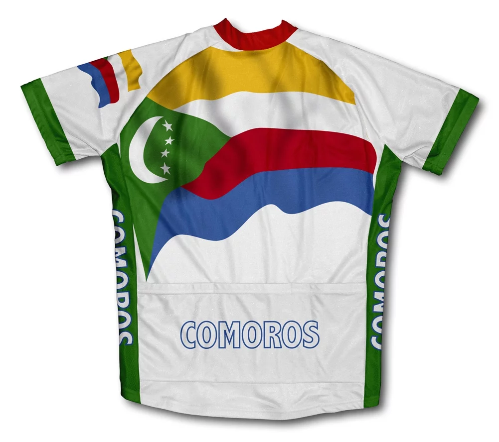 Comoros Flag Short Sleeve Cycling Jersey  for Women - Size XS