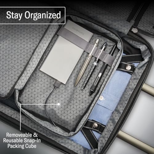 Samsonite Carry-On Pro Front Pocket Hardside Expandable 21-Inch Octiv Luggage: Durable & Impact Resistant, 360° Aero Trac Spinner Wheels, Adjustable Telescopic Handle, TSA Approved Lock - Silver