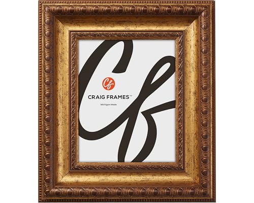 Craig Frames Arqadia Gothic, Aged Gold Picture Frame, 11 by 14-Inch