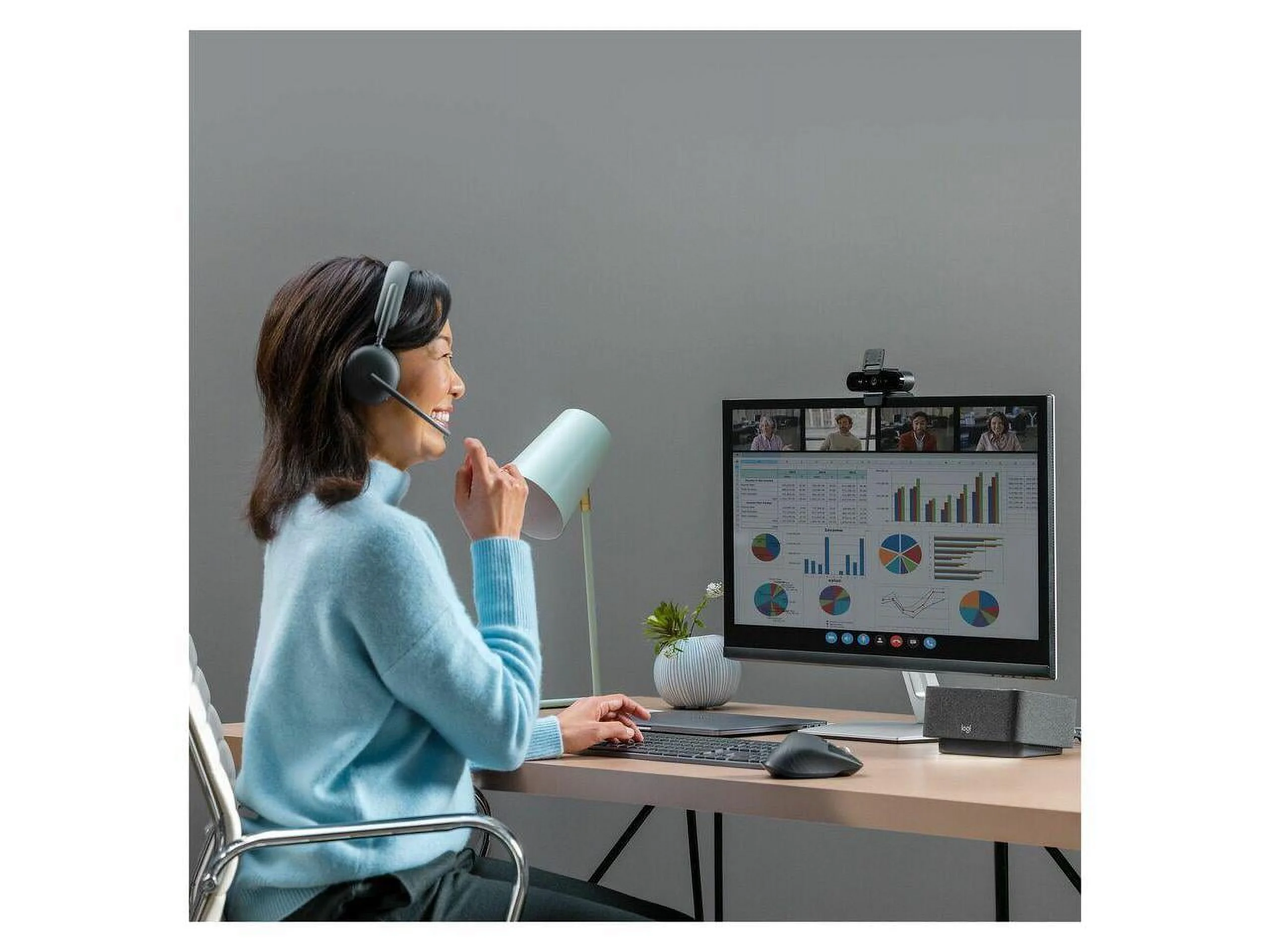 Logitech Zone Wireless 2 Headset - Wireless - Bluetooth - 164 ft - 20 Hz - 20 kHz - Over-the-head - Omni-directional, MEMS Technology Microphone - Graphite