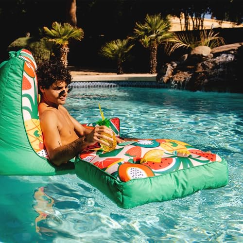 Big Joe Captain's Float No Inflation Needed Pool Lounger, Double Sided Mesh, Quick Draining Fabric