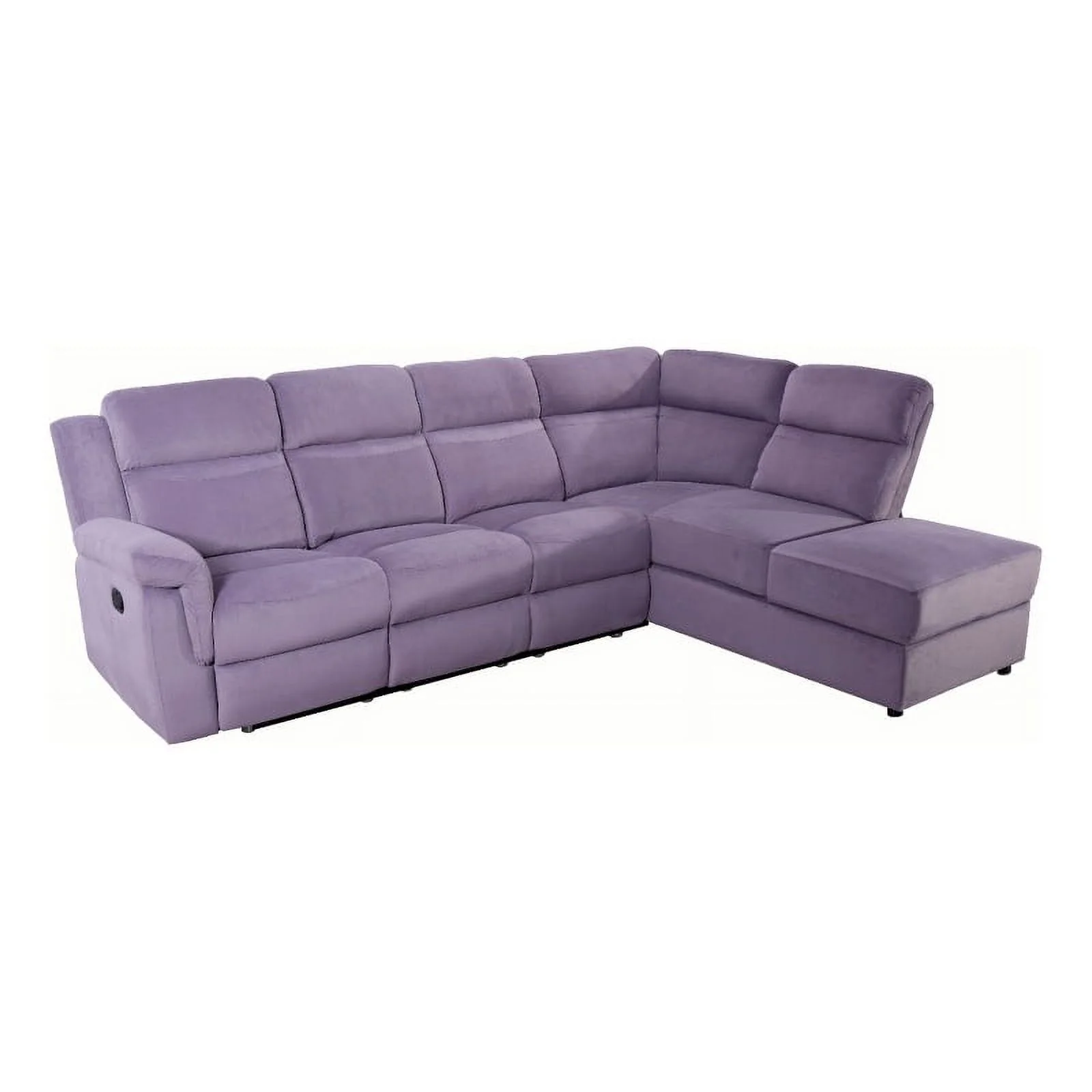 Pemberly Row 111.4'' Comfortable Recliner Sectional Storage Sofa in Thistle