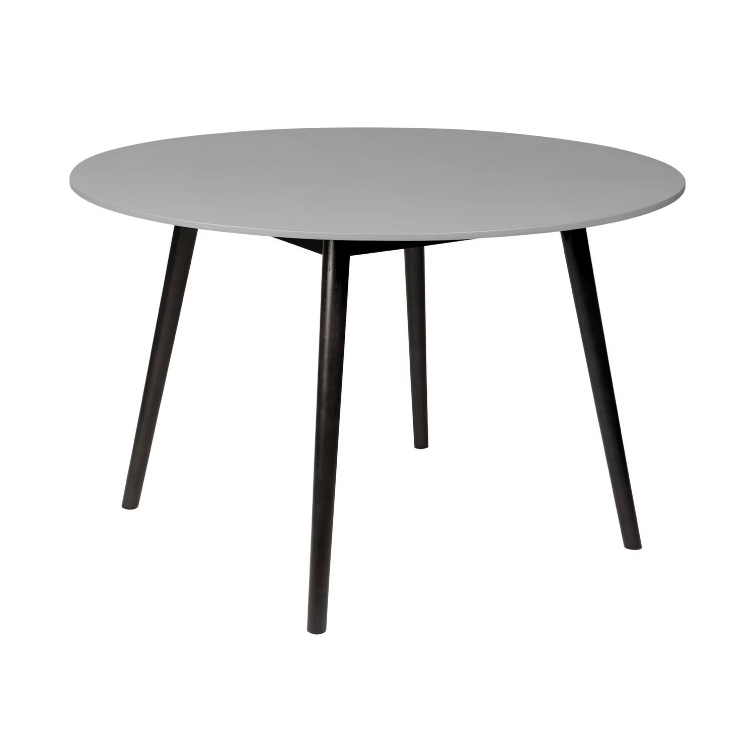 Benjara Onx 47 Inch Dining Table with Round Stone Tabletop, Angled Legs, Black