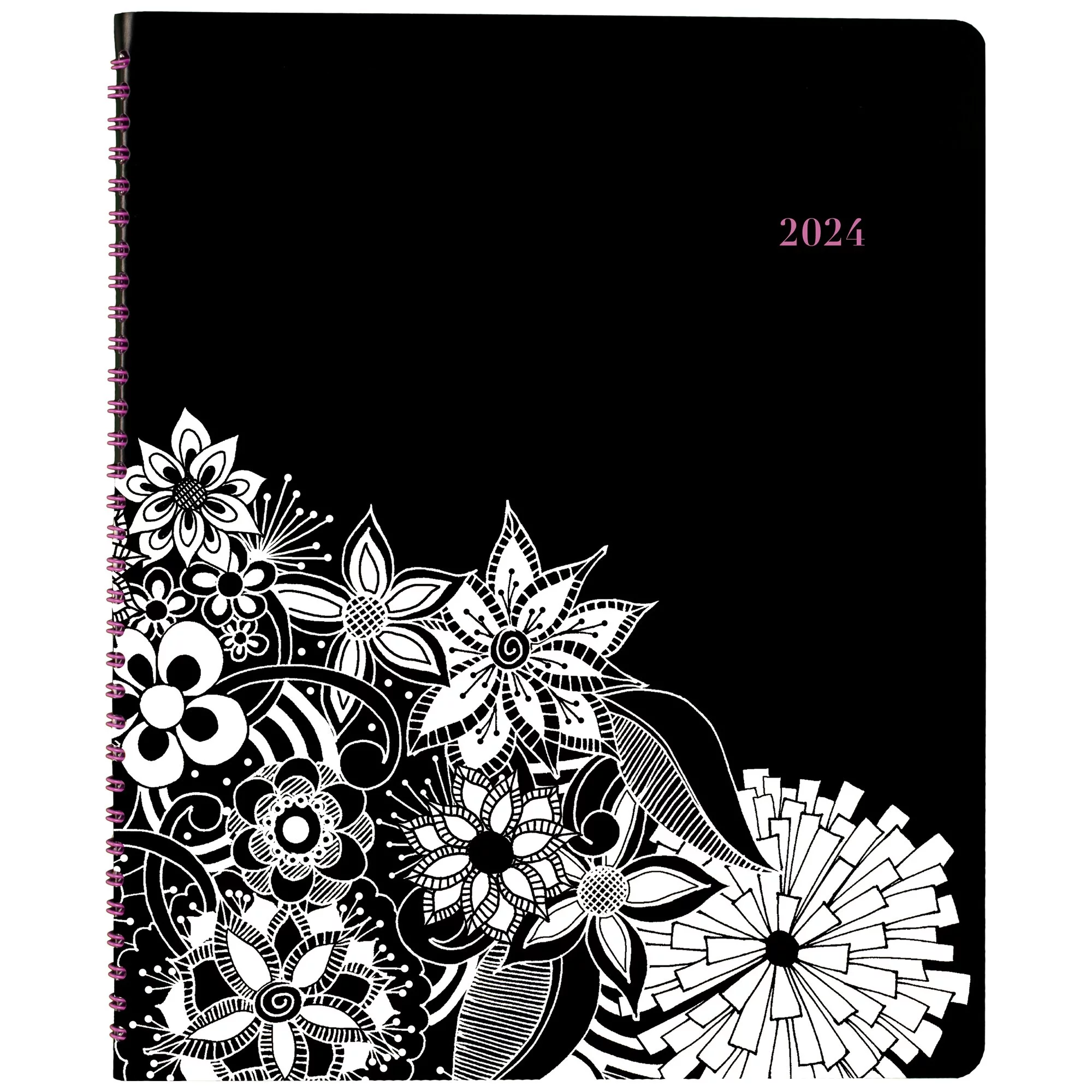 2024-2024 Cambridge 11 x 8.5 Floradoodle Weekly/Monthly Pro Planner Adult Coloring Artwork