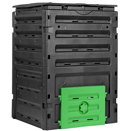 F2C Garden Compost Bin from BPA Free Material -120 Gallon(450 L) Large Compost Bin Aerating Outdoor Compost Box Easy Assembling, Lightweight, Fast Creation of Fertile Soil, Black ¡­