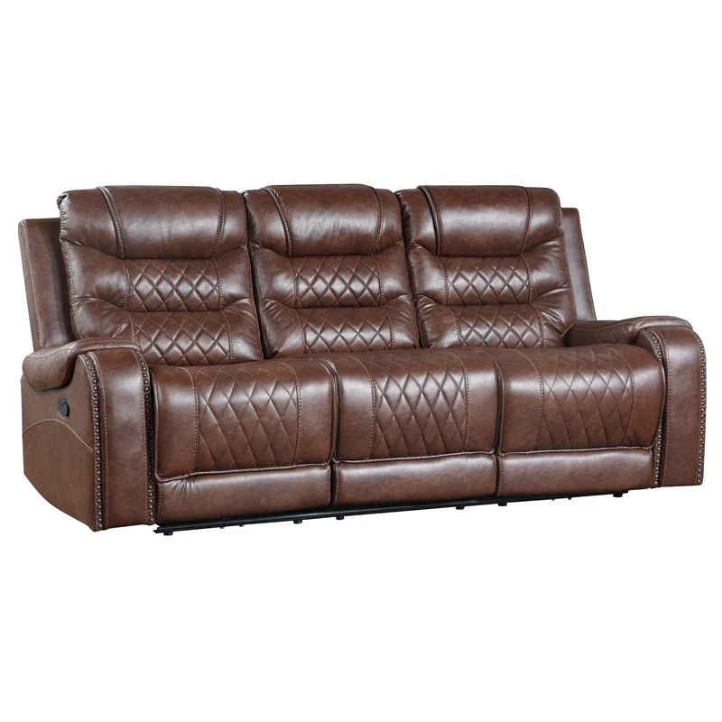 Lexicon Putnam 2-Piece Upholstered Manual Reclining Sofa Set in Brown
